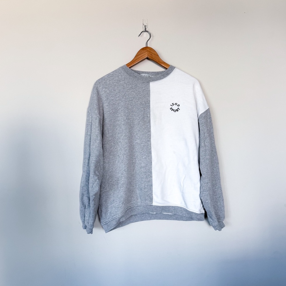 3/$20⚡️ Vintage IZOD Dual Toned Gray & White Crewneck Sweatshirt 100% COTTON